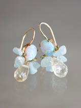 earrings Bee opal, aquamarine, citrine
