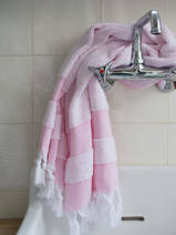 hammam towel with terry cloth, sorbet pink