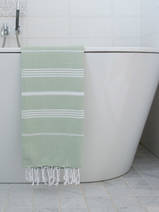 asciugamano hammam verde salvia/bianco