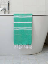 hammam towel jade/white