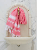hammam towel candy pink/white