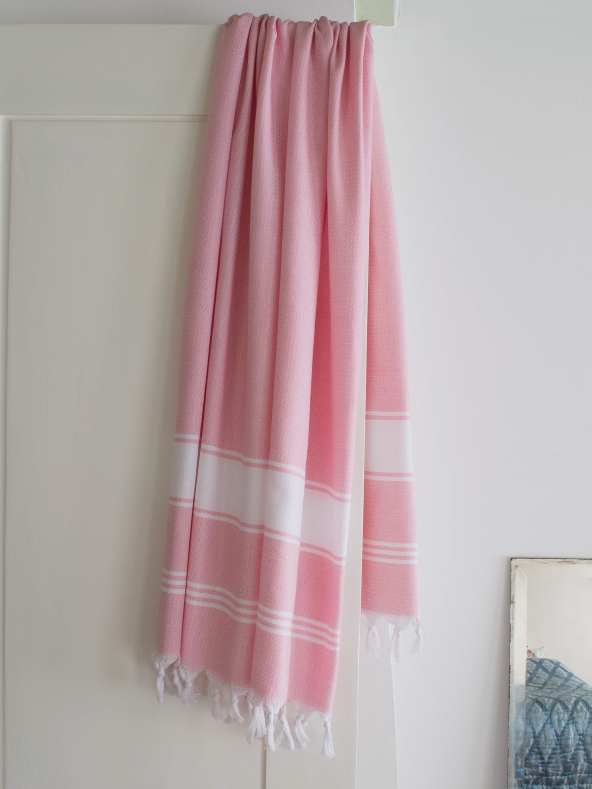 hammam towel powder pink/white 