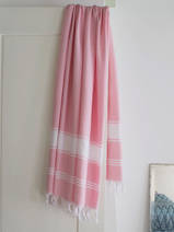 hammam towel powder pink/white 