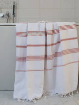 asciugamano hammam bianco/rame