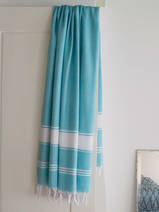 hammam towel aqua/white 