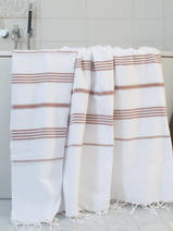 asciugamano hammam bianco/marrone