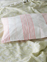 pillowcase coral red striped
