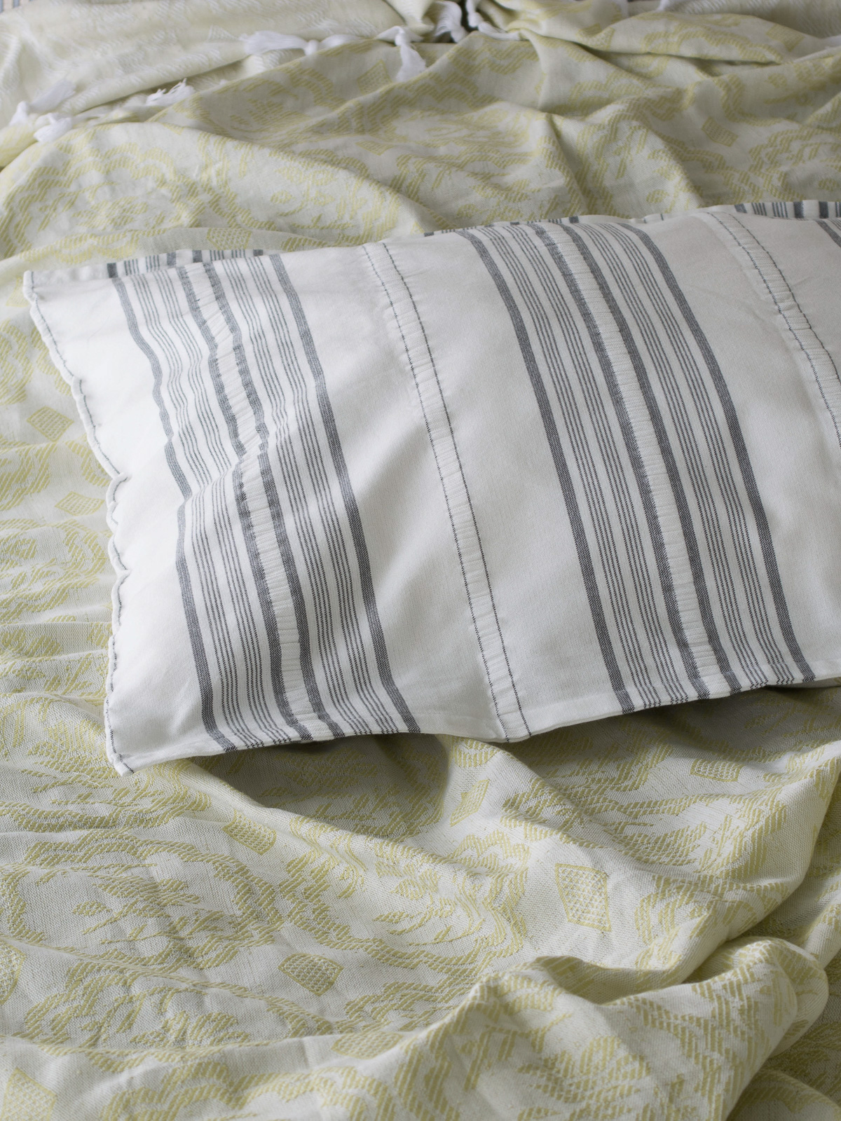 pillowcase black striped,  