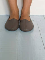 chaussons en cuir - taupe