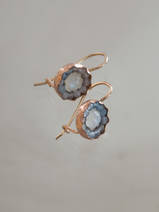 earrings Daisy moonstone, light blue jade