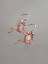 earrings Daisy coral, blue opal