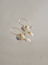 earrings Dancer moonstone and pearls