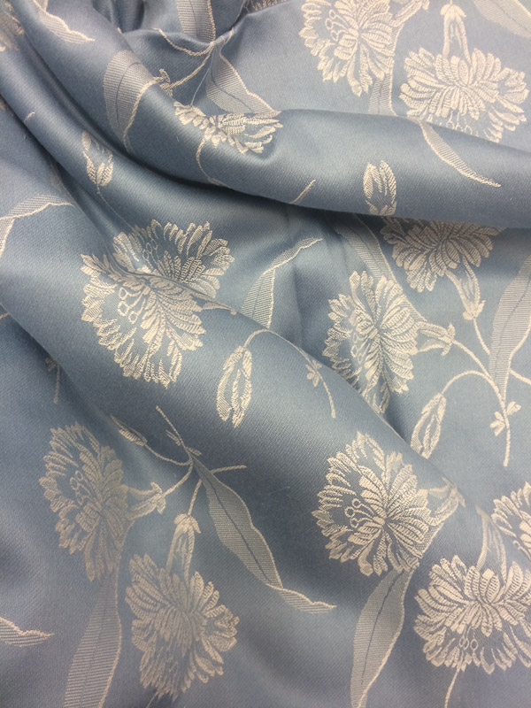 damask blue with silver-grey, 1 meter