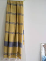 hammam towel checkered mustard/dark blue