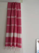 hammam towel checkered ruby red/white
