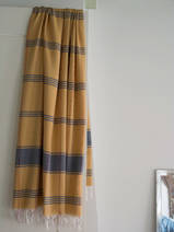 hammam towel checkered ocker/dark blue