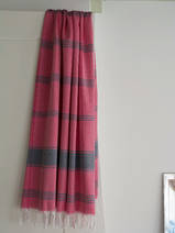 hammam towel checkered ruby red/dark blue