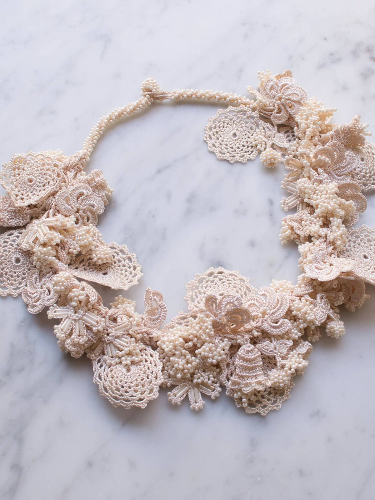 crocheted necklace Bunch of Flowers