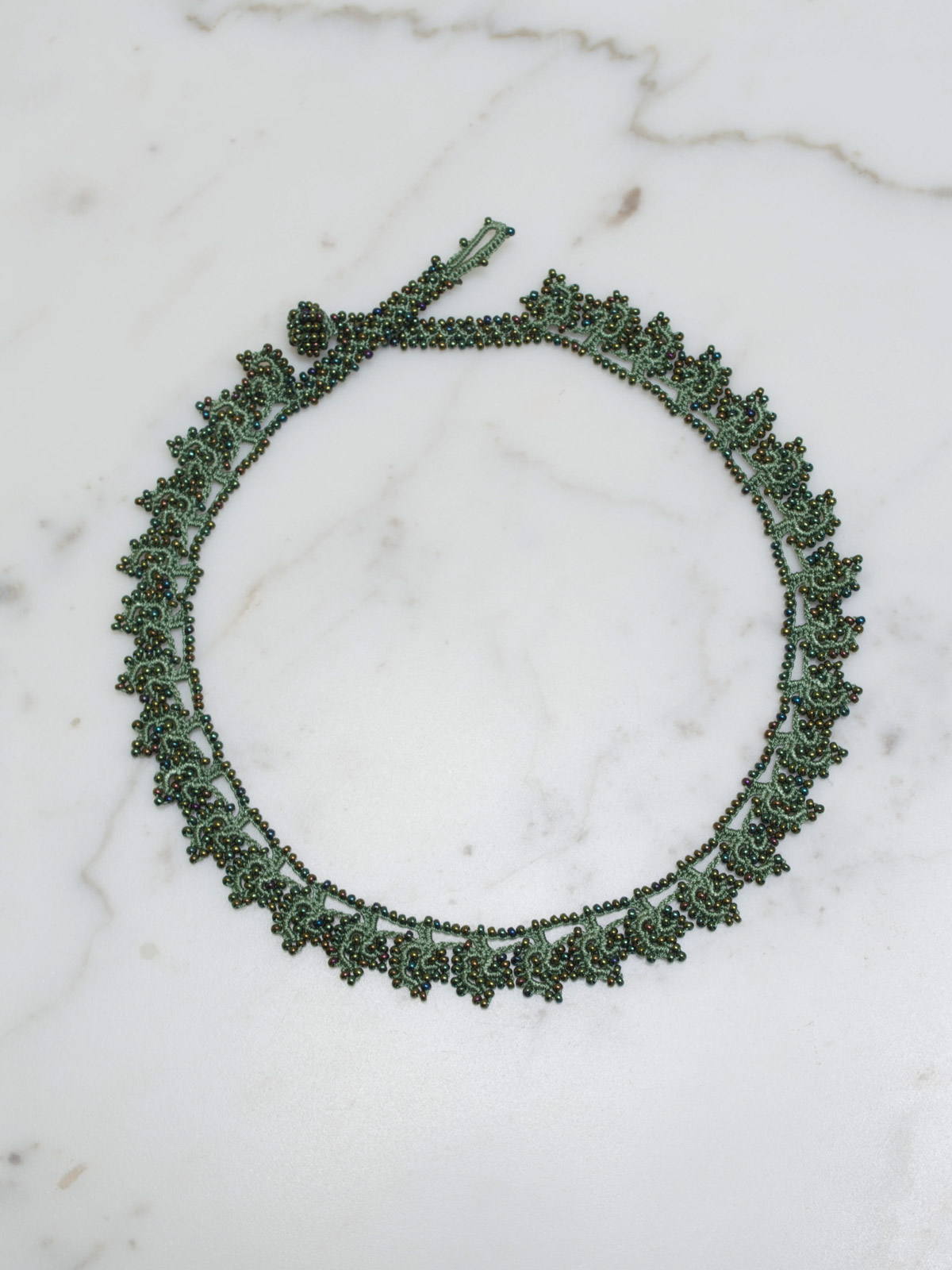 crocheted necklace Leaves