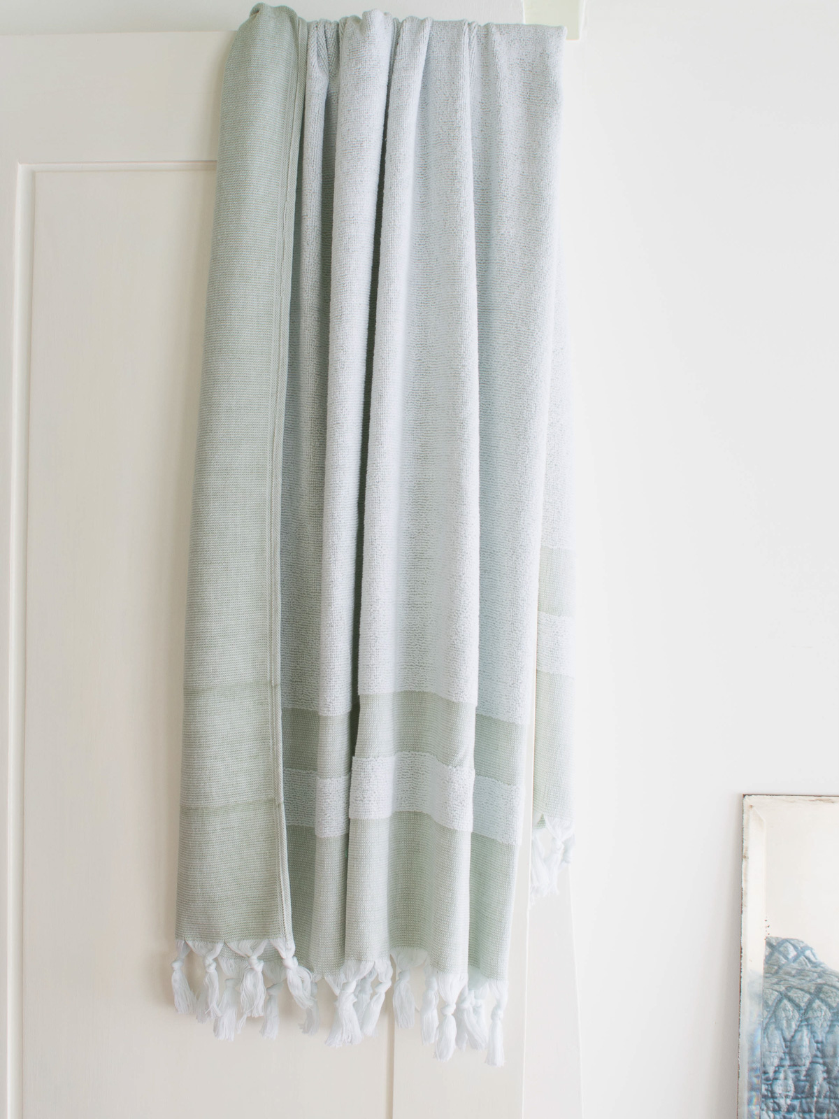 hammam towel with terry cloth, sage