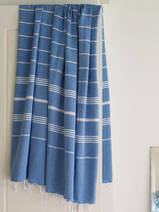 asciugamano hammam blu mediterraneo/bianco