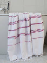 asciugamano hammam bianco/magenta
