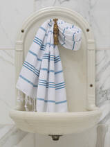 hammam towel white/ocean blue