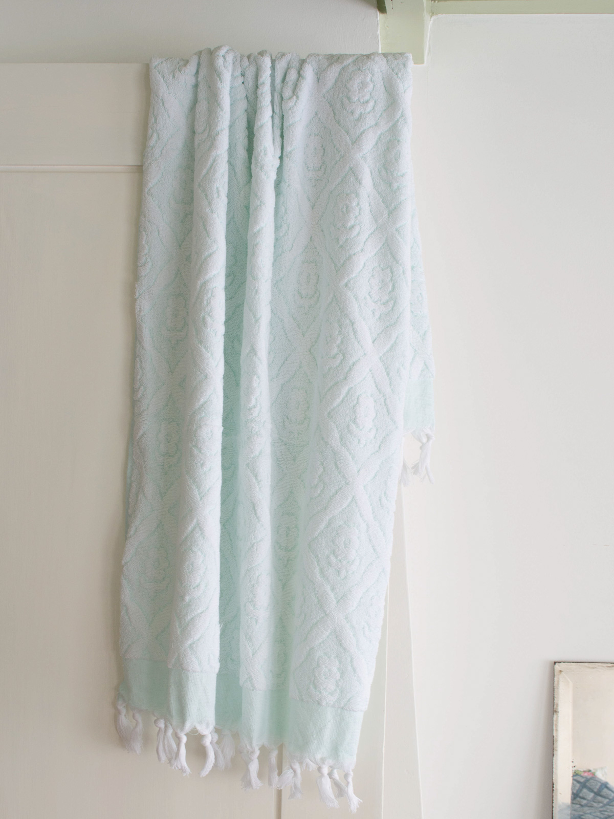 asciugamano verde menta - asciugamano doccia spugna Fiore 140x70 cm M -  asciugamani
