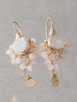 earrings Goddess rose quartz and moonstone