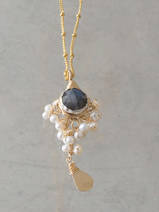 necklace Goddess labradorite and pearls