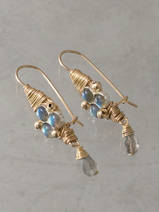 earrings Wire Wrapped labradorite