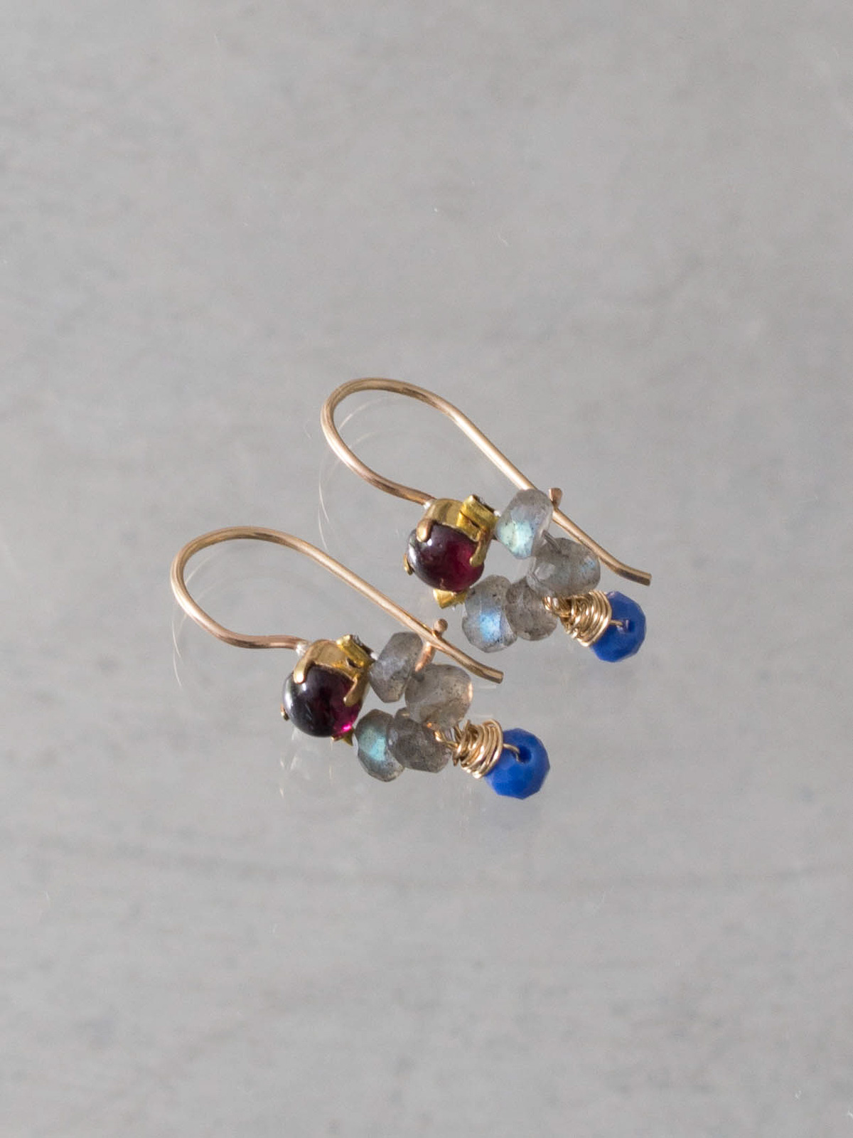 earrings Dancer labradorite, brown crystal