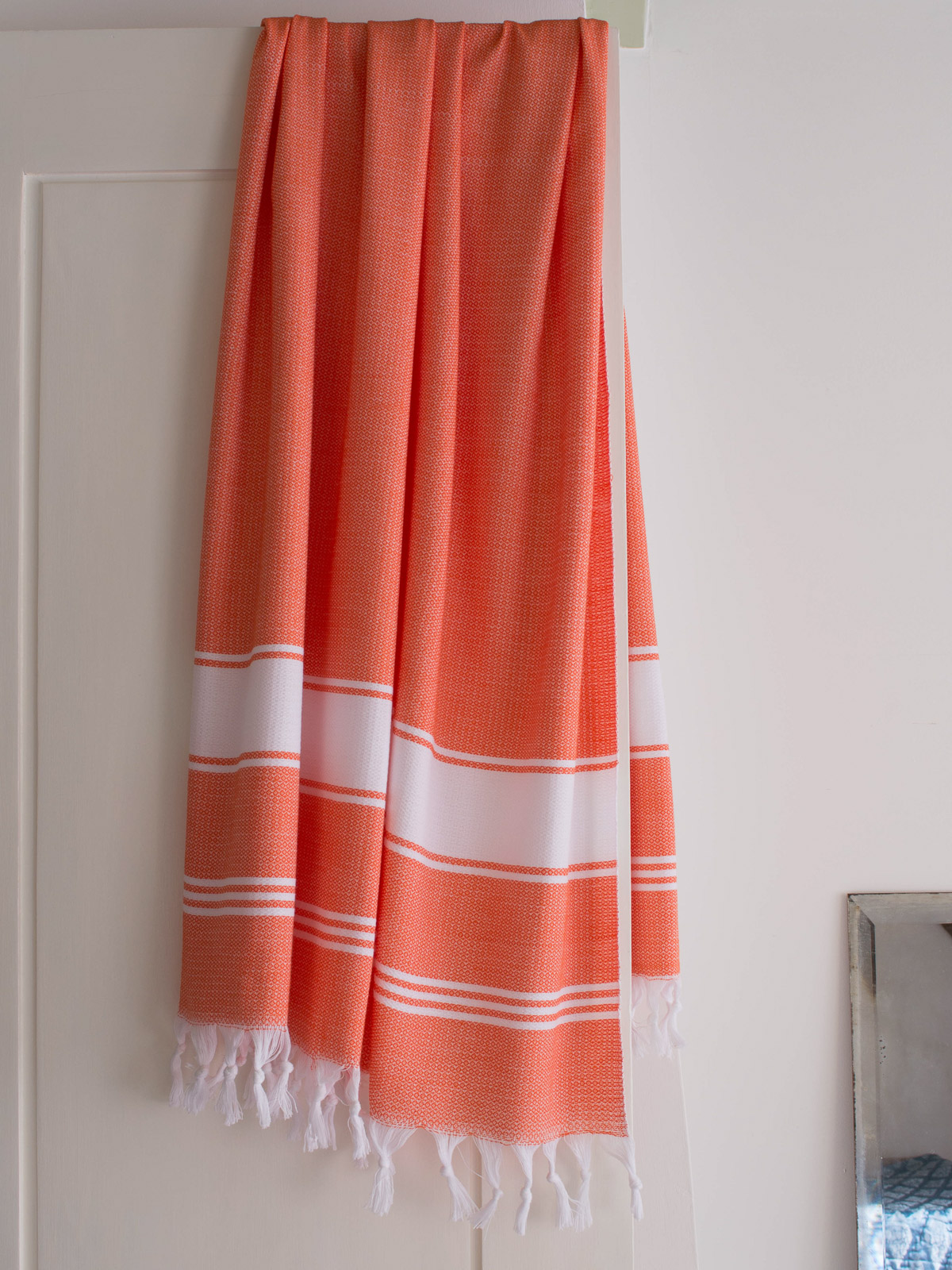 hammam towel mandarine/white