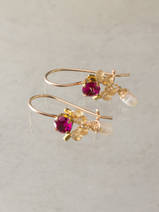 earrings Dancer citrine and fuchsia crystal
