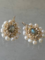 earrings Ethnic labradorite and pearls