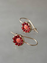 earrings Daisy orange and red coral