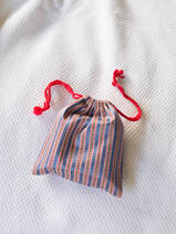 drawstring pouch purple red striped