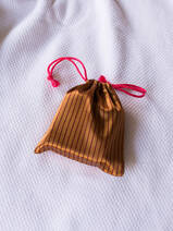 drawstring pouch copper red striped
