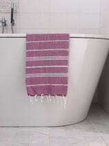 hammam towel raspberry/white