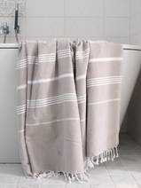 asciugamano hammam grigio-beige/bianco