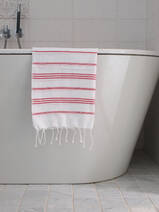 hammam towel white/ruby red
