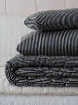 pillow 70x35 cm dark blue white striped