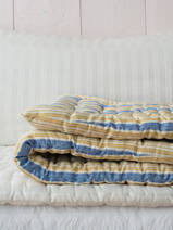 quilted mattress 150x50 cm blue gold yellow striped