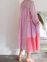 robe courte  en coton rose