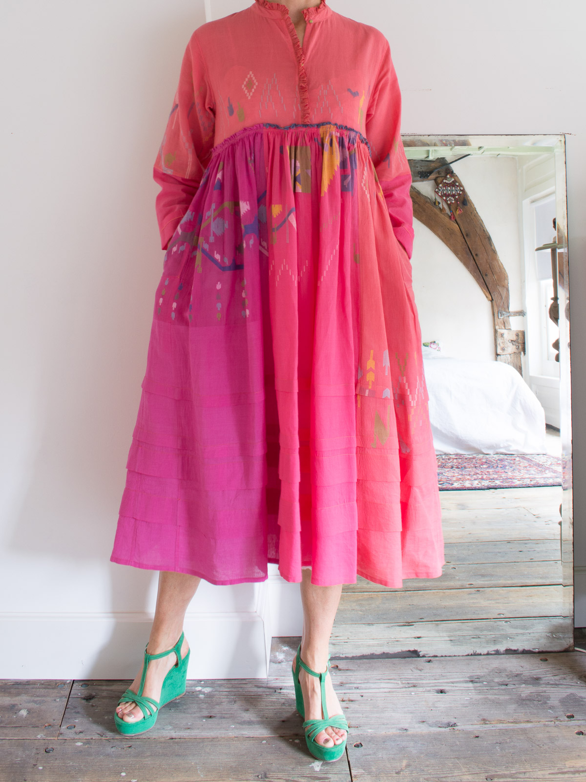 waardigheid acuut Zwijgend korte jurk in rozerode katoen - jurken en blouses - volledig handgemaakt -  kleding - Ottomania.nl | de officiële Ottomania website