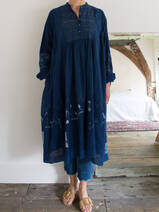 short dress  in indigo blue cotton