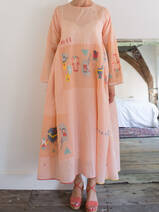 long dress  of peach-coloured cotton