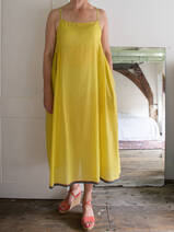 yellow cotton slip dress