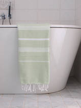 asciugamano hamamm verde chiaro/bianco