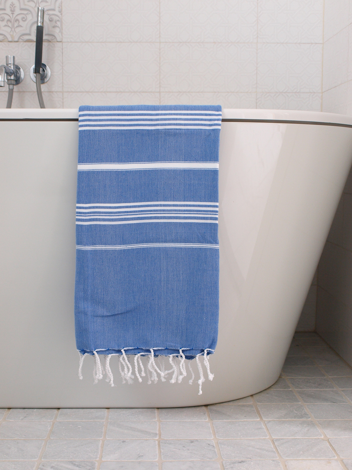 hammam towel greek blue/white